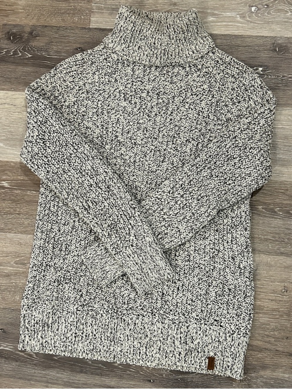 Roots Marled Cream & Gray Turtleneck Sweater